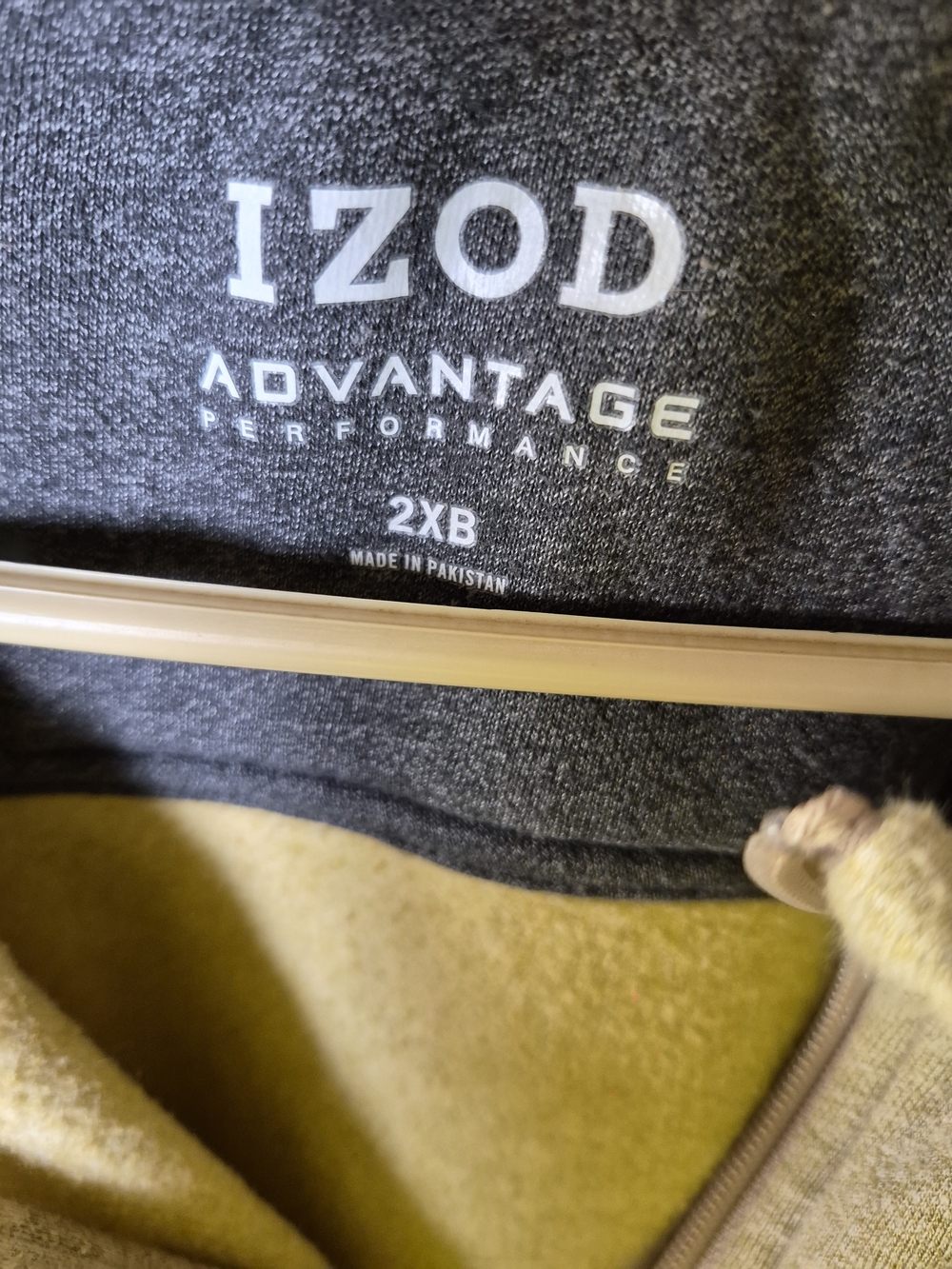 IZOD Advantage Men's Quarter-Zip Sweater - Light Beige Bin 57 - Picture 4 of 4
